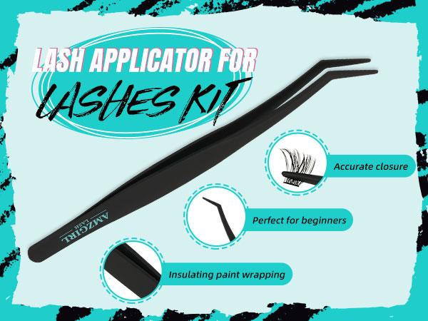 AMZGIRL LASH DIY Lash Extensions Kit Midnight Eyelashes Clusters Eyelashes Extensions Waterproof Bond and Seal Remover False Eyelash Eye Mak