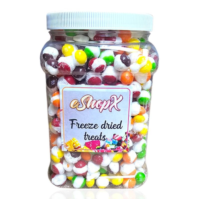 eShopX Crunchy Freeze Dried  Rainbow Candy Original Flavor in 1.5 lb ( 24 oz )  Tub Jar Container Sweet Snack Bonbon Sugar