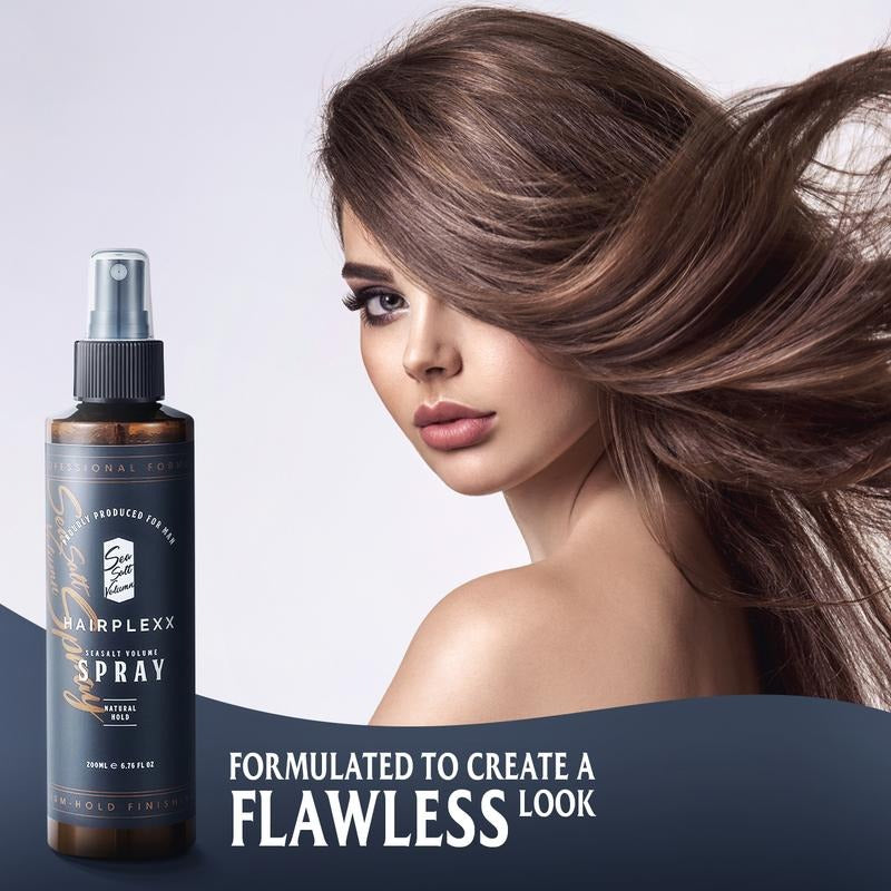 Hairplexx Sea Salt Volume Hair Spray for both Men and Women, Natural Thick and Volumizing Hair Look with Matte Finish and Natural Hold, Paraben Free 6.7 fl oz Hair Styling Gel Haircare Daily Uv Repairing Nourishing