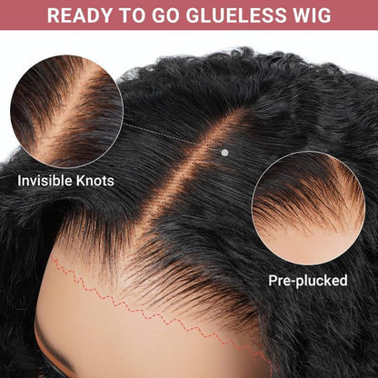 Wiggins Hair Short Curly Wigs Popping Fluffy Curl 250% Density 7x4 Pre Cut Ready Go Glueless Wigs Human Hair Pre Bleached
