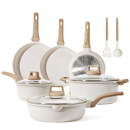 [Official] CAROTE Nonstick Pots and Pans Cookware Sets ,  10 Pcs/11 Pcs Frying Pans & Saucepans(PFOS, PFOA Free)