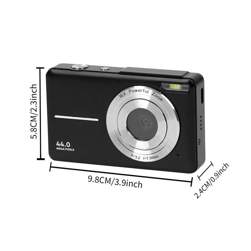 DC403 Recording Digital Camera for Music Festival, 1 Piece Multi-functional 1080P & 44MP Digital Camera for Mother's Day Gift, Ff(F/3.2, f=7.36mm), 32G Memory Card, 16X Zoom Digital Cameras, Compact Portable Mini Camera For Teens & Beginners Spring Gifts