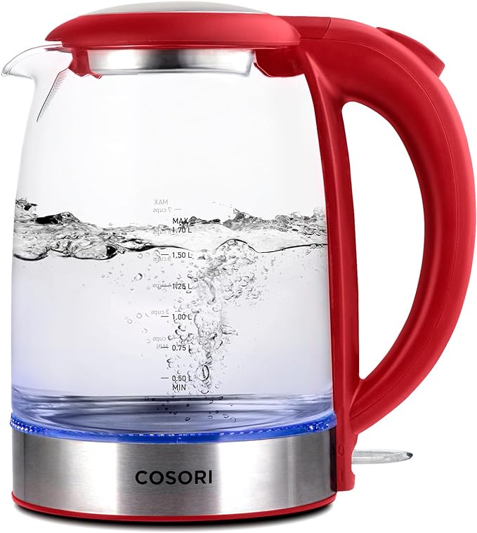 COSORI Electric Kettle, Tea Kettle Pot, 1.7L/1500W, Stainless Steel Inner Lid & Filter, Mother's Day Gift, Hot Water Kettle for Coffee, Teapot Boiler & Heater, Automatic Shut Off, BPA-Free, Black