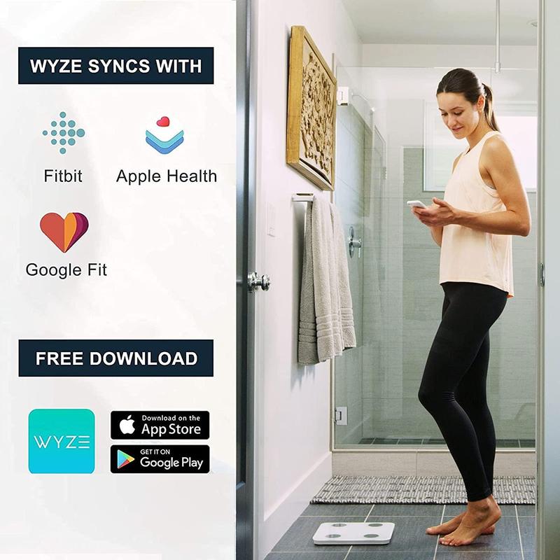 Wyze Scale S — Bluetooth Smart Weighing Scale with Multiple Body Composition Measurements (Body Fat, BMI and Muscle, Weight Loss, etc.), Syncs with Smartphone Healthcare and Wellness/Fitness Apps, Weight Scale