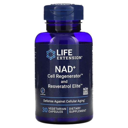 Life Extension NAD+ Cell Regenerator and Resveratrol Elite, 30 Vegetarian Capsules