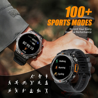 JELLOO Sports Smart Watch For Men: LED Lighting, Answer/Make Calls, Outdoor Sports Watch, Fitness Tracker, Pedometer & More - Compatible With Android!