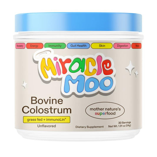 Miracle Moo Colostrum Powder | Unflavored | Grass-fed Colostrum with ImmunoLin | All-natural superfood with 400+ bioactive ingredients | imp
