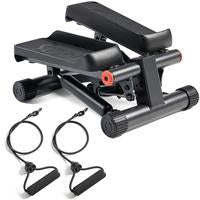 Sunny Mini Steppers for Exercise with Resistance Bands, Stair Stepper Machine for Home Exercise w/ LCD Monitor, Compact & Space-Saving Worko
