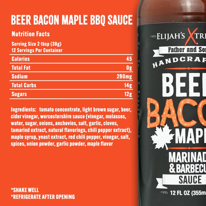 BBQ Sauce Bundle - Beer Bacon Maple & Bourbon Blueberry Chipotle Barbecue Sauces & Marinade, Best Chicken Flavor Dip (12 oz each)