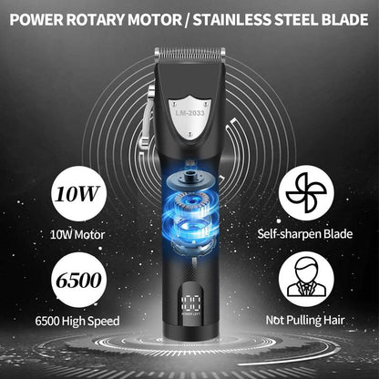 Electric Hair Trimmer, Trending Products, 1 Set Multifunctional Portable Rechargeable Hair Trimmer Shaver for Men, Rechargeable Hair Clipper with Display, Cordless Hair Trimmer, Multifunction Hair Trimmer Shaver, Men Gifts, Boyfriend Gift