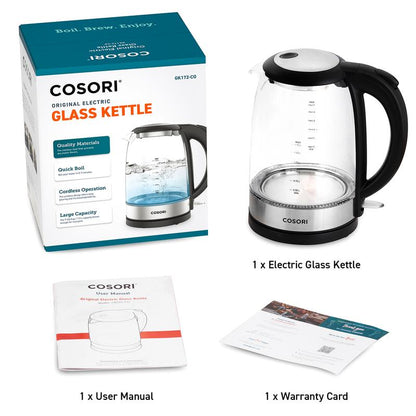 COSORI Electric Kettle, Tea Kettle Pot, 1.7L/1500W, Stainless Steel Inner Lid & Filter, Mother's Day Gift, Hot Water Kettle for Coffee, Teapot Boiler & Heater, Automatic Shut Off, BPA-Free, Black