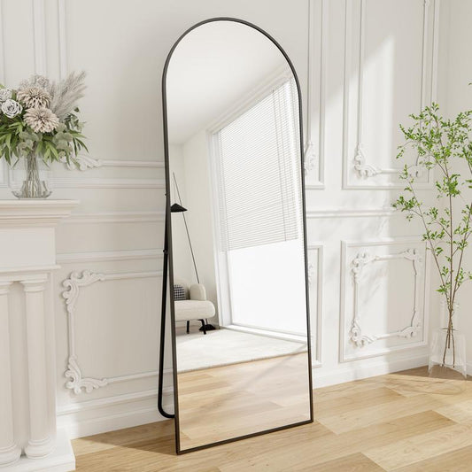 Easly 64 in. H x  20 in. W Arched Aluminum Alloy Framed Full Length Mirror Floor Mirror Wall Mirror Decor Glass