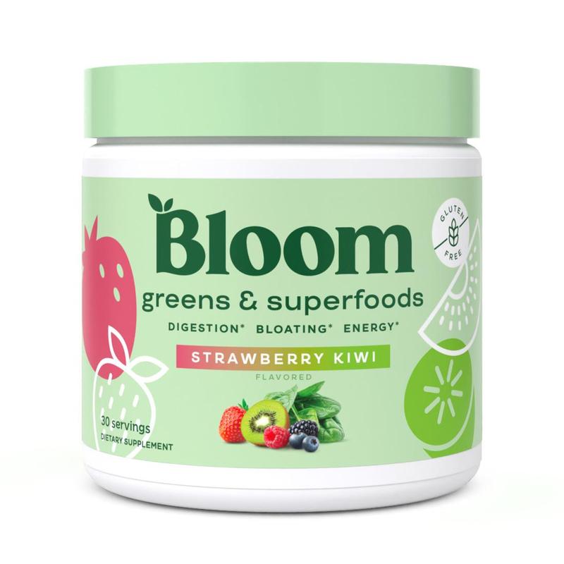 30 ct Bloom Nutrition Greens and Superfoods Powder - Probiotics for Digestive Health & Bloating Relief for Women, Digestive Enzymes for Gut Health, Best Tasting Greens