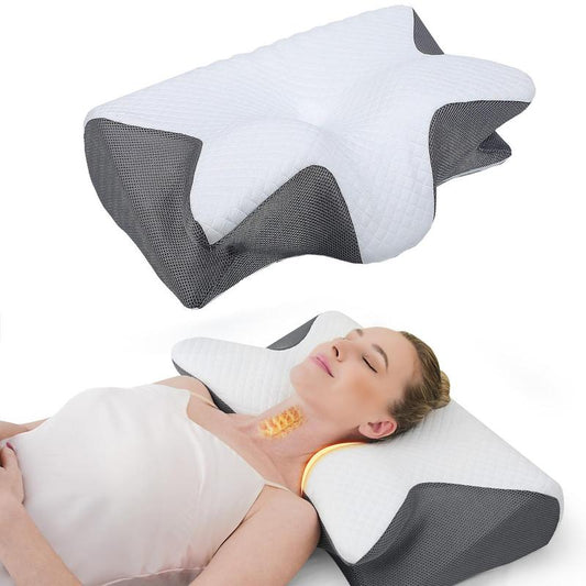 Memory Foam Neck Pillow, Soft Comfortable Contour Sleep Pillow for Summer Daily Use, Side Sleeper Pillows, Bed Neck Pillow for Side Back Sleepers, Bedroom Accessories