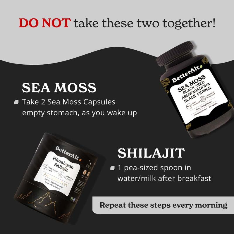 BetterAlt Ultimate Energy Duo | Himalayan Shilajit + Irish Sea Moss | Lab-tested for Purity