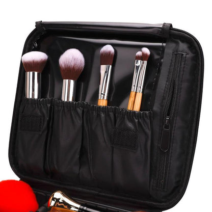 Large Capacity Makeup Storage Bag with Handle, Portable Multi-grid Cosmetics Storage Bag, Zipper Makeup Organizer Pouch for Perfume Lotion, Versatile Storage Bag, Great for Makeup Brushes, Makeup Tools, Spring Cosmetic Organizer, Trending Products