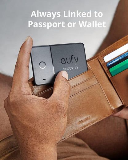 eufy Security by Anker SmartTrack Card (Black, 1-Pack), Works with Apple Find My (iOS Only), Wallet Tracker, Phone Finder, Water Resistant,