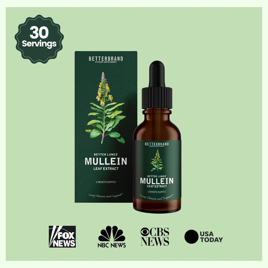 BetterLungs Mullein Leaf & Chlorophyll Extract Drops For Lung Detox Healthcare Supplement