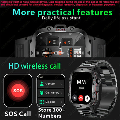100+ Sports Modes Rugged Outdoor Smart Watch – AI Voice Command, Waterproof & Fitness Tracking – Ideal for All-Weather Athletes and Outdoor Adventures