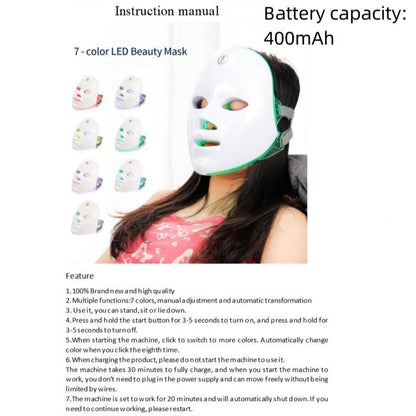 Spring USB Charge 7 Colors LEDÂ Facial Mask, ComfortÂ Photon Skin Lifting & Firming Mask for Daily Care, Face Skin Care Instruments for Wome